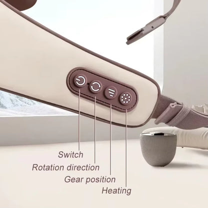 Electric Shoulder Heating Acupressure Kneading Massage Machine, Wireless Trapezius Massage Neck Wrap, Cervical Deep Tissue Relax